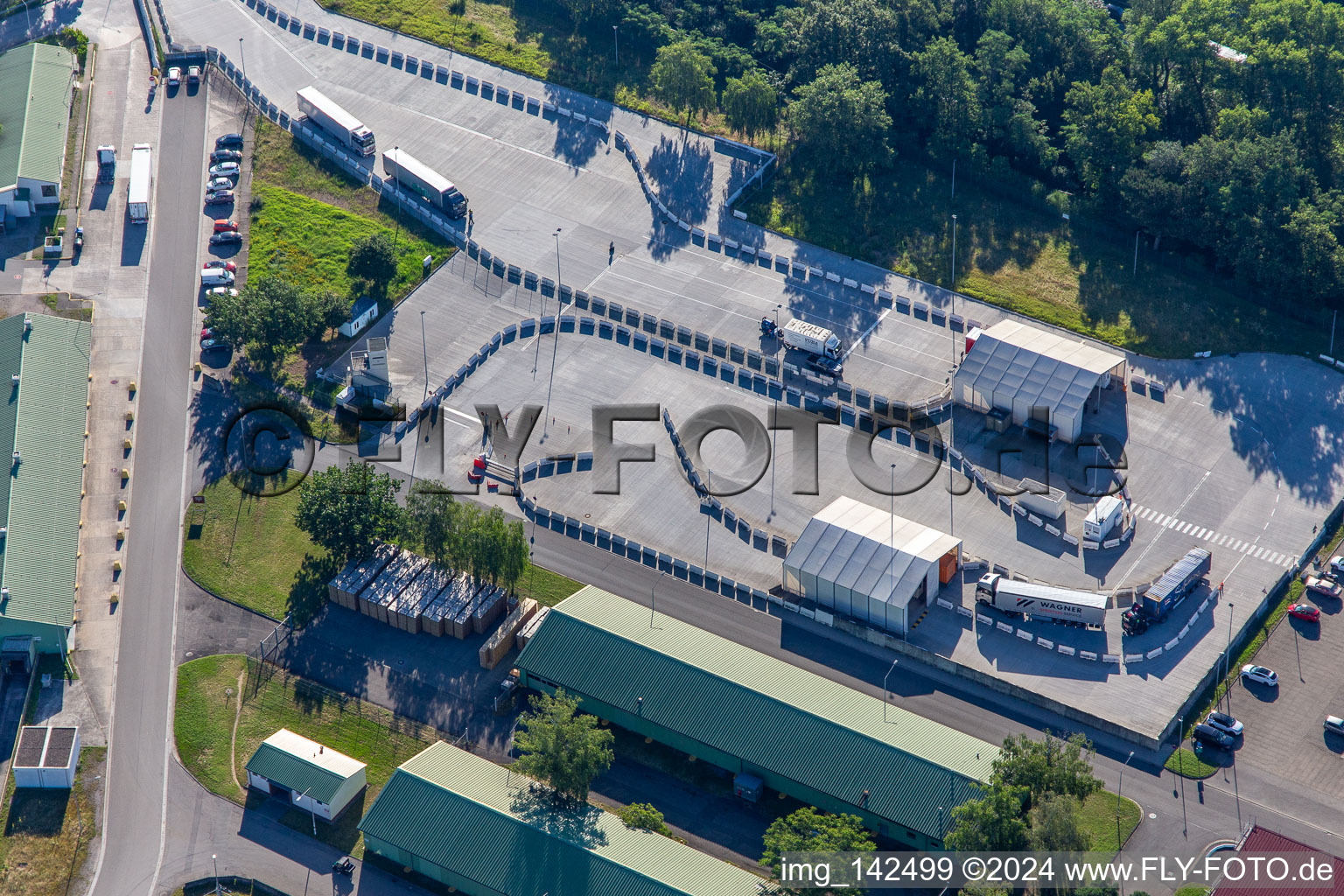 Truck lock of DLA Distribution Europe Germersheim in Lingenfeld in the state Rhineland-Palatinate, Germany