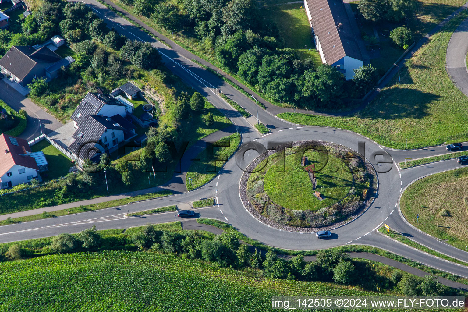 Oblique view of Germersheim in the state Rhineland-Palatinate, Germany