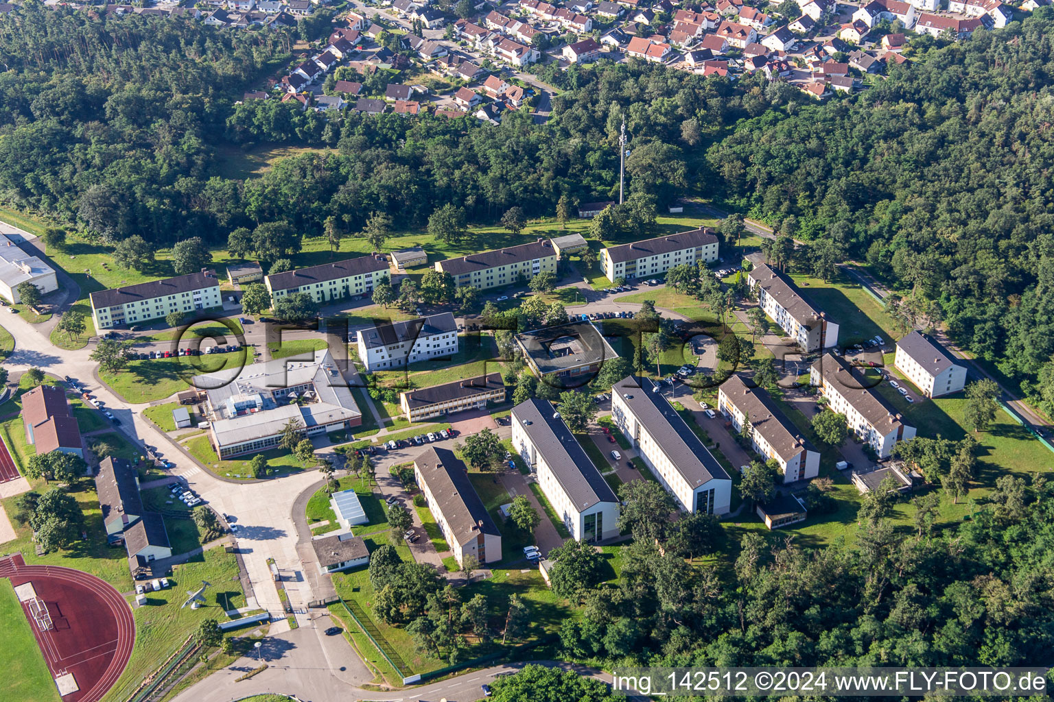 Germersheim in the state Rhineland-Palatinate, Germany seen from above