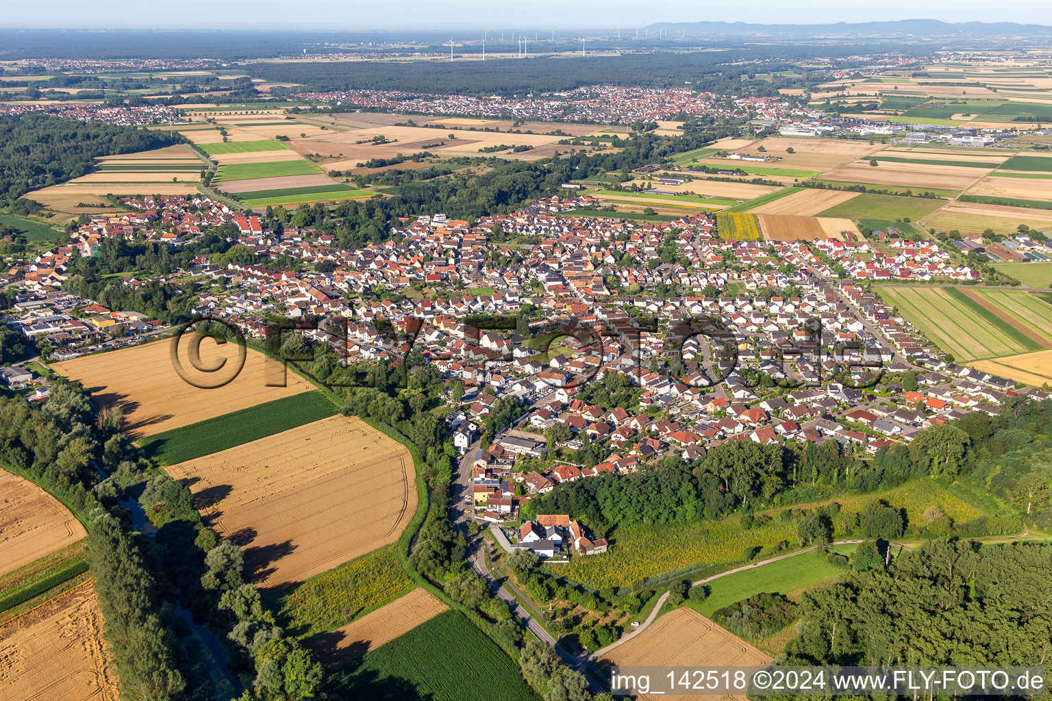 Aerial view of From northeast in Hördt in the state Rhineland-Palatinate, Germany