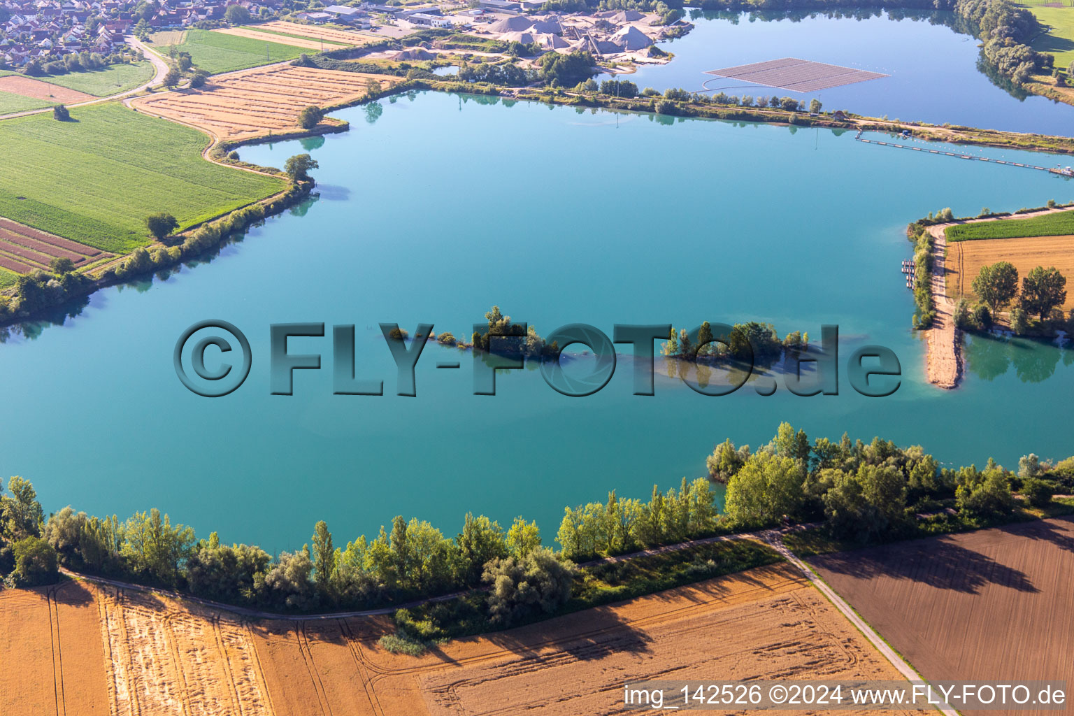 Quarry lake in Leimersheim in the state Rhineland-Palatinate, Germany