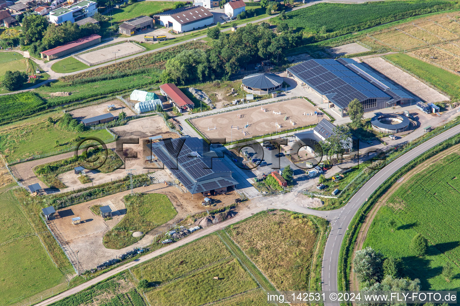 Erlenhof Neupotz with riding facilities in Neupotz in the state Rhineland-Palatinate, Germany