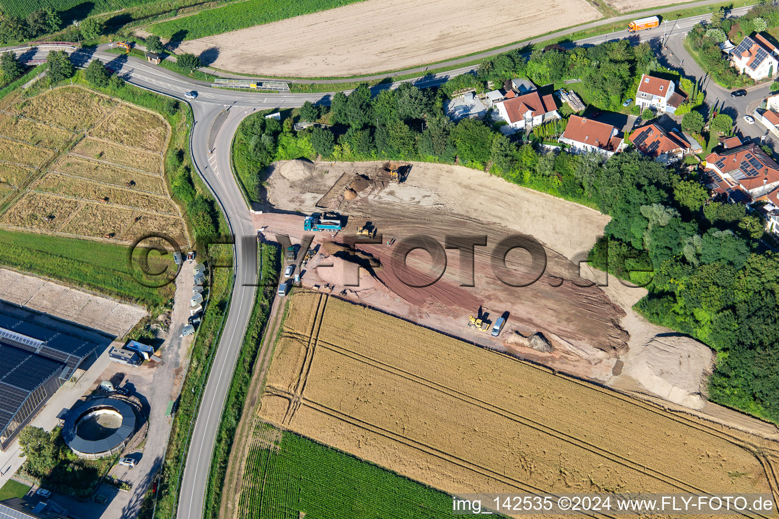 Development on the southern slope in Neupotz in the state Rhineland-Palatinate, Germany