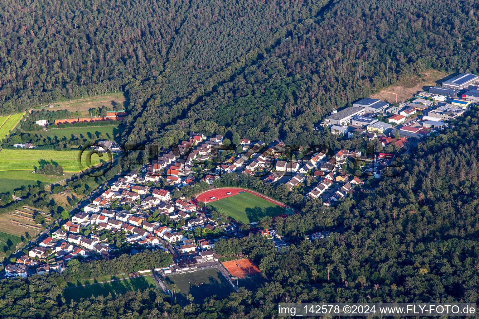 District Hardtwaldsiedlung in Oftersheim in the state Baden-Wuerttemberg, Germany