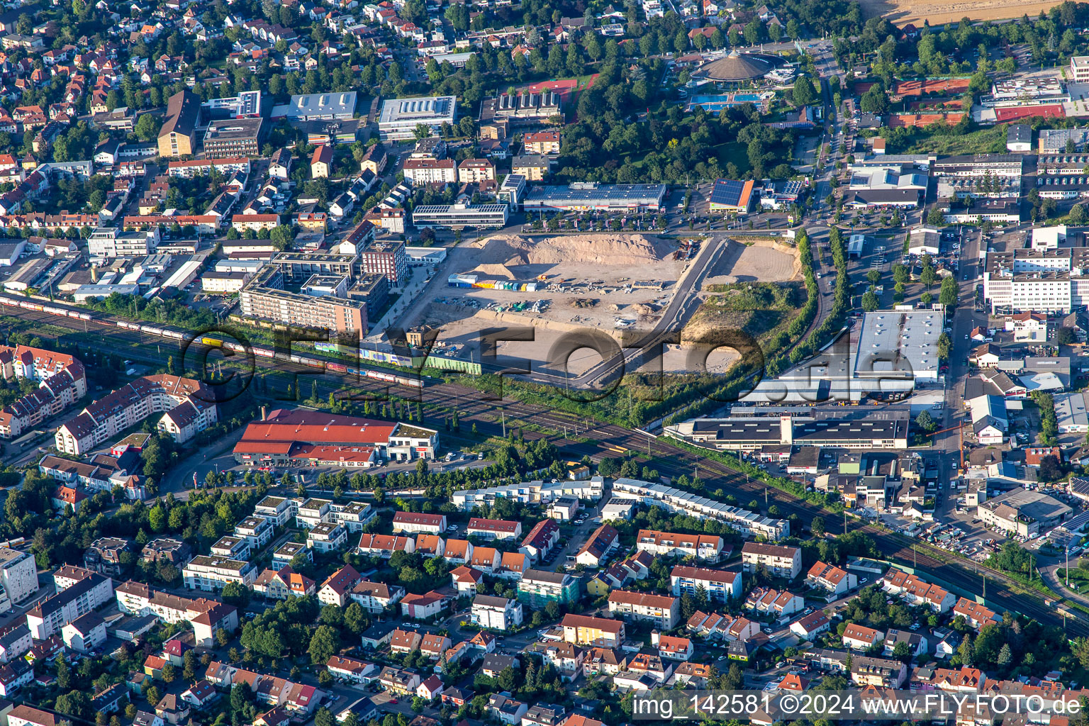 New building site on Pfaudlerstrasse in Schwetzingen in the state Baden-Wuerttemberg, Germany