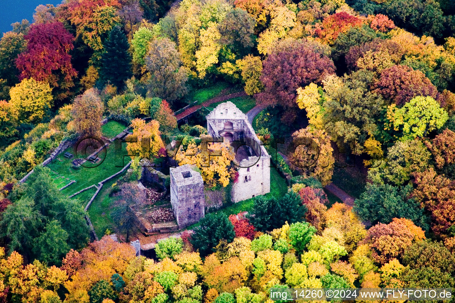 Aerial photograpy of Neckargerach in the state Baden-Wuerttemberg, Germany