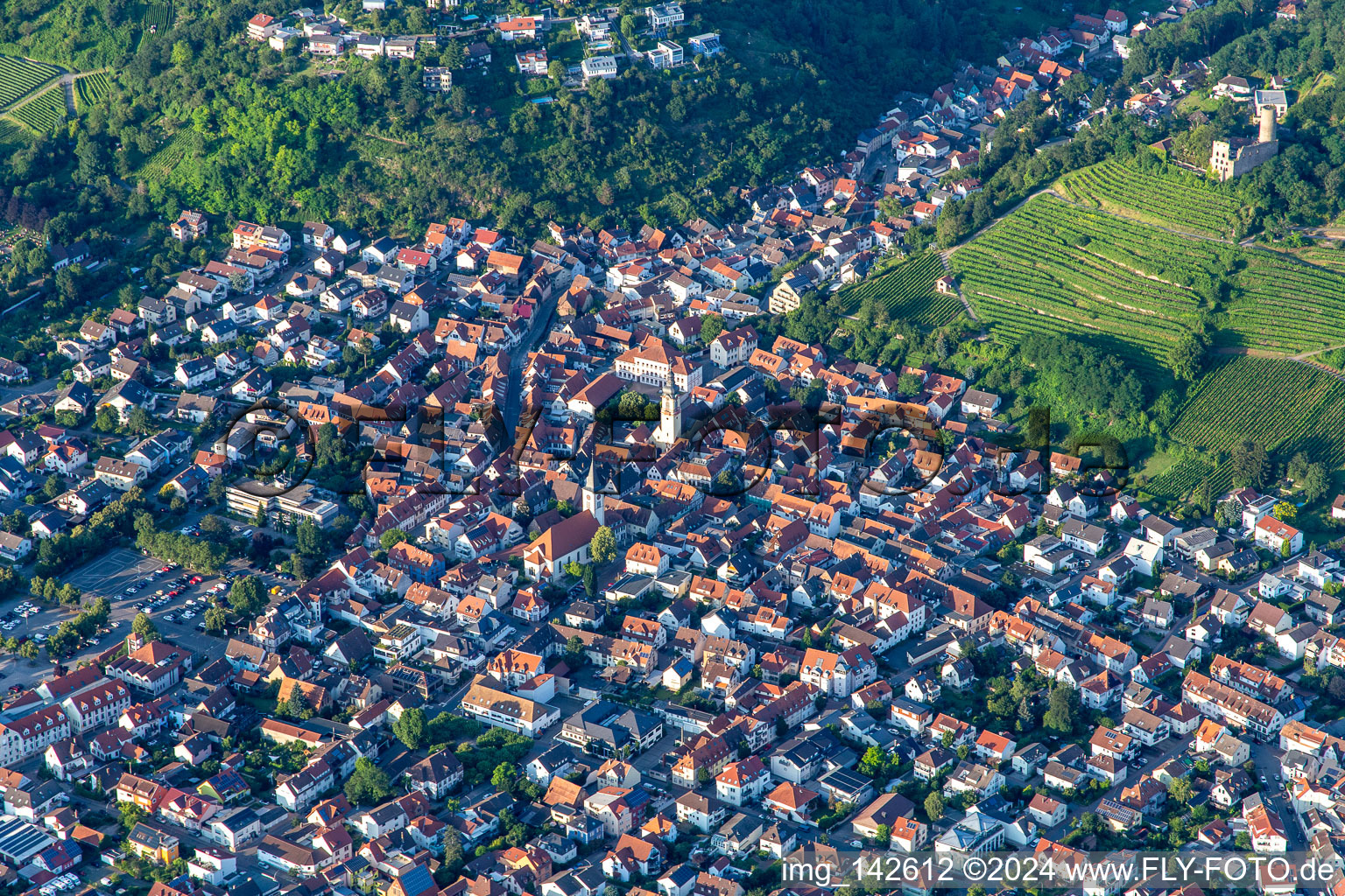 Old Town Center in Schriesheim in the state Baden-Wuerttemberg, Germany