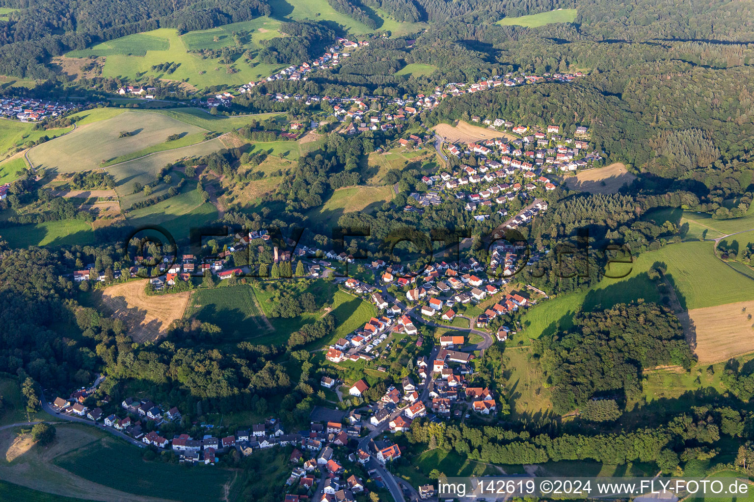 From the west in the district Oberflockenbach in Weinheim in the state Baden-Wuerttemberg, Germany