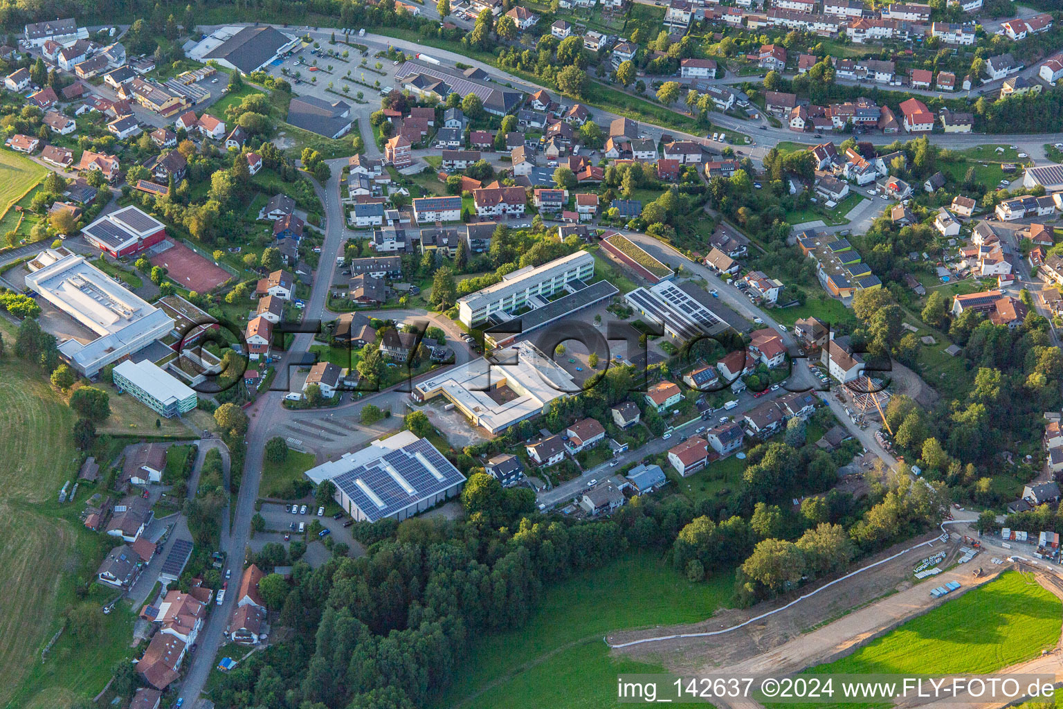 Large gymnasium and Eugen Bachmann School in the district Spechtbach in Wald-Michelbach in the state Hesse, Germany