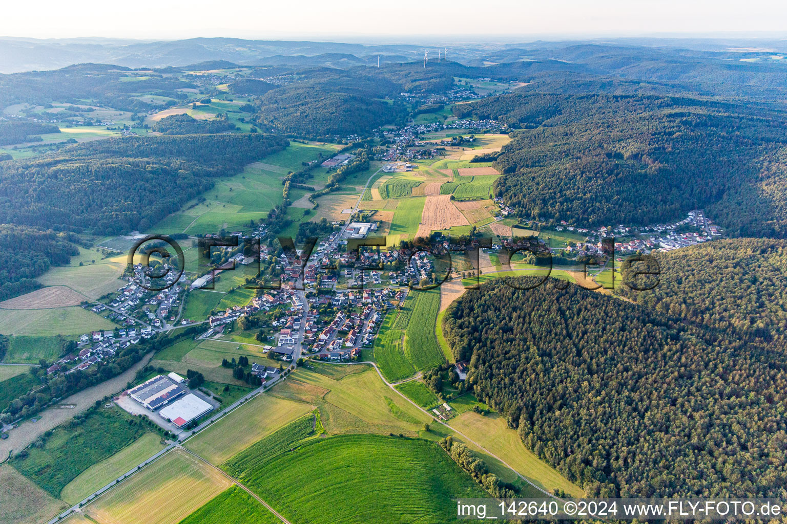 From the south in the district Affolterbach in Wald-Michelbach in the state Hesse, Germany