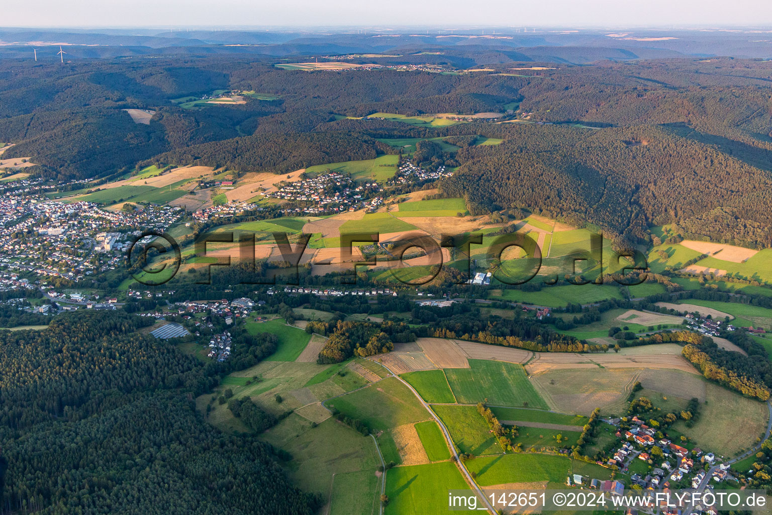 Aerial view of District Lauerbach in Erbach in the state Hesse, Germany