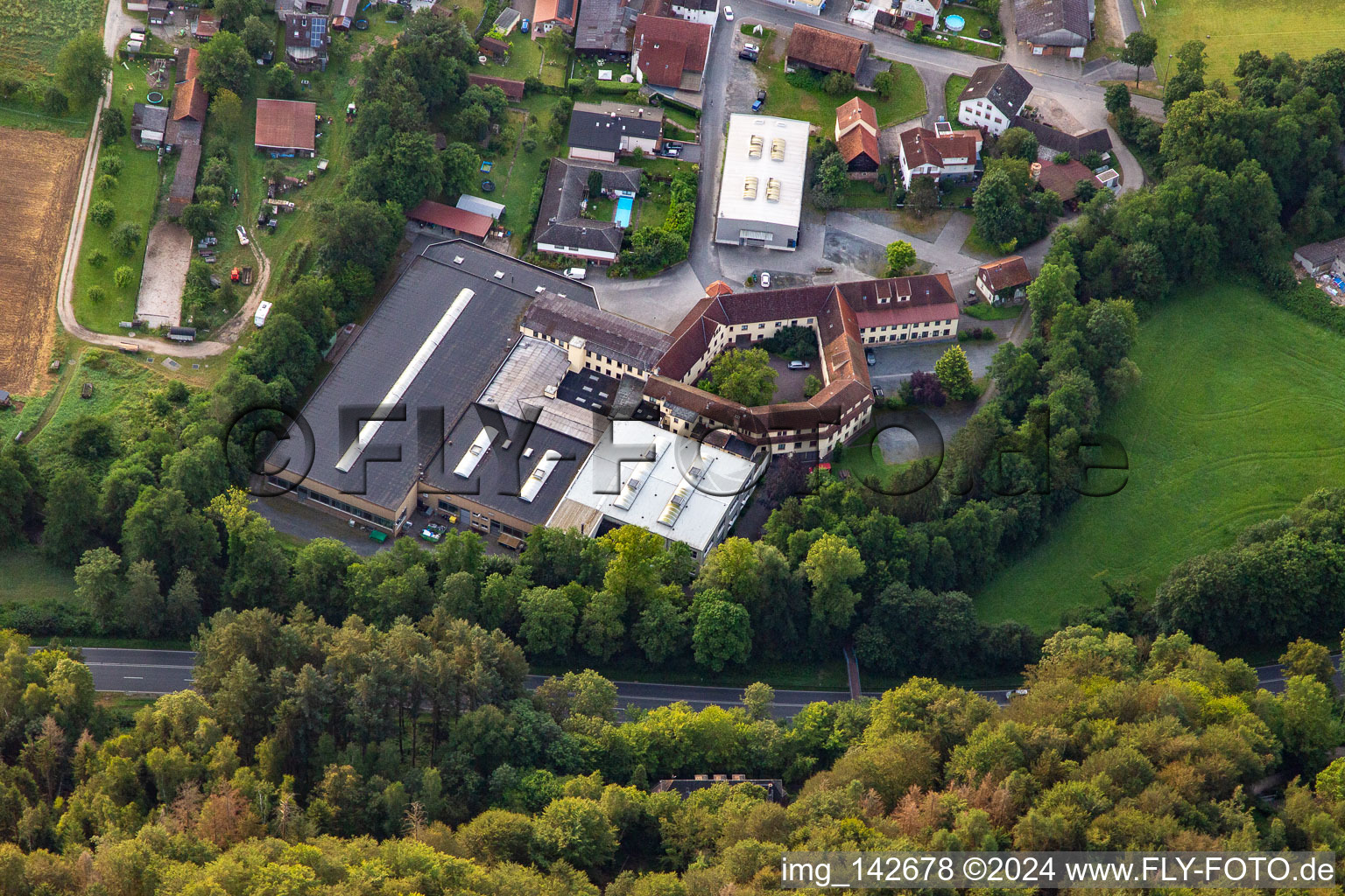 Aerial view of Jakob Maul GmbH in the district Zell in Bad König in the state Hesse, Germany