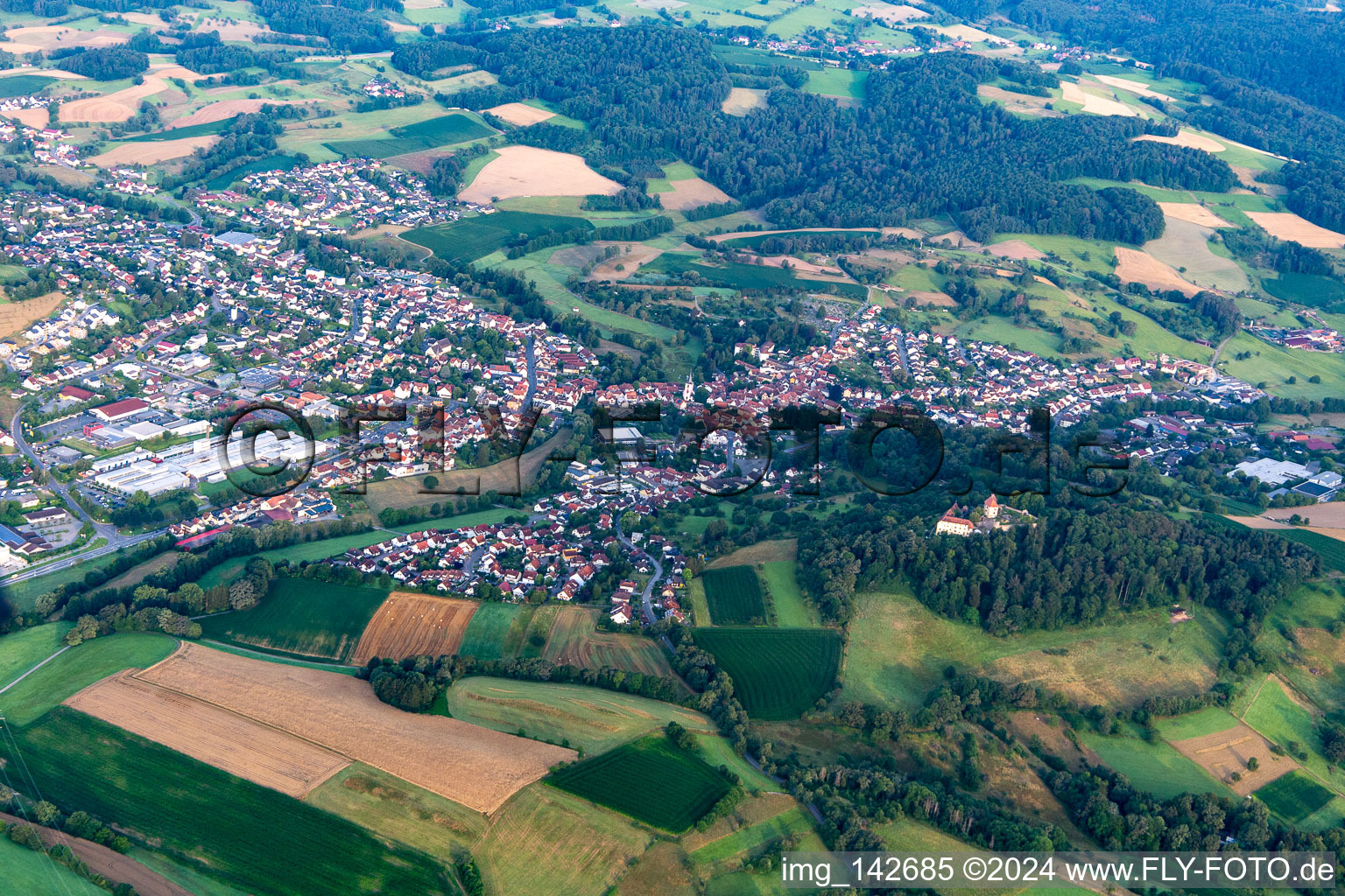 Reichelsheim in the state Hesse, Germany from above