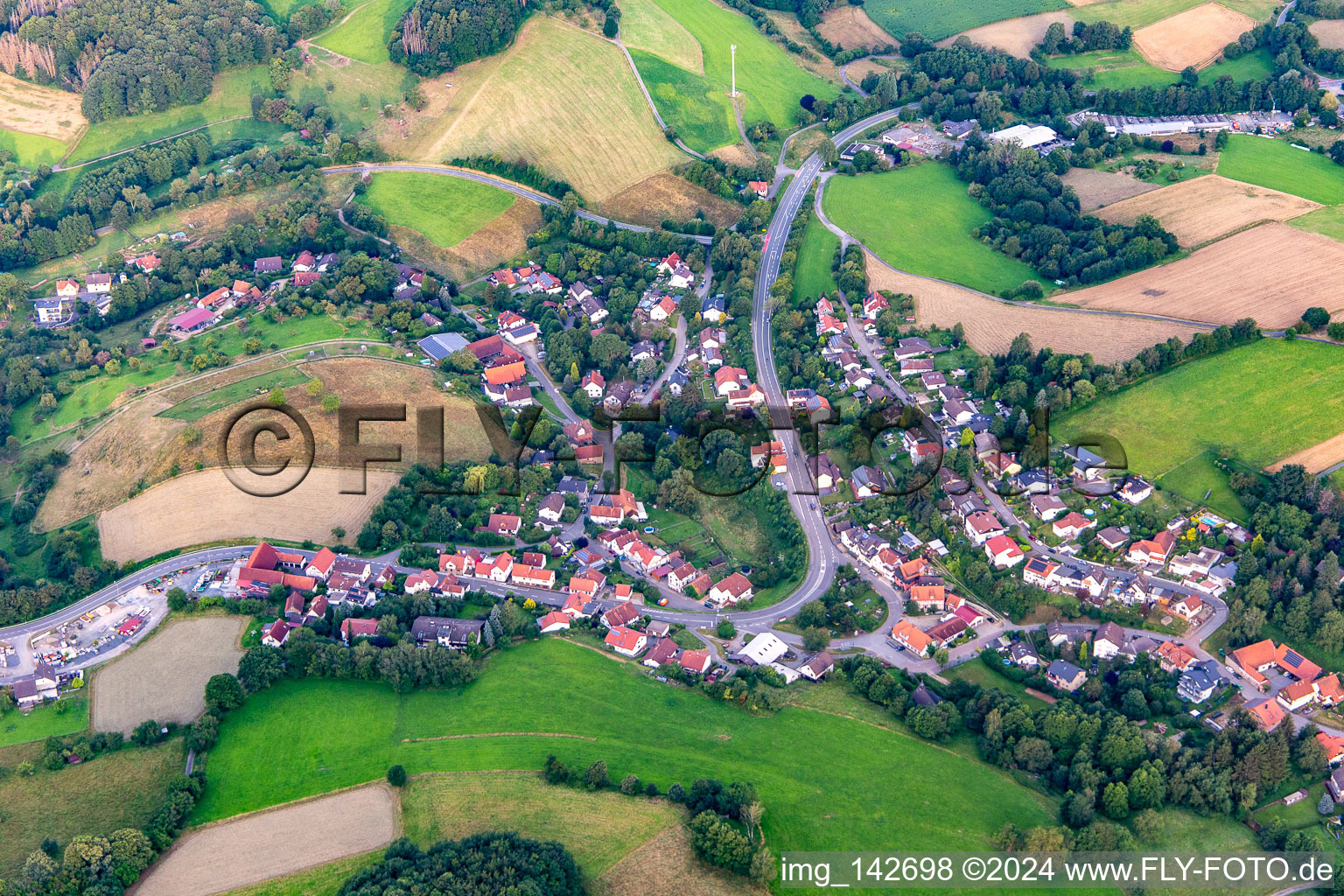 From the east in the district Kolmbach in Lindenfels in the state Hesse, Germany