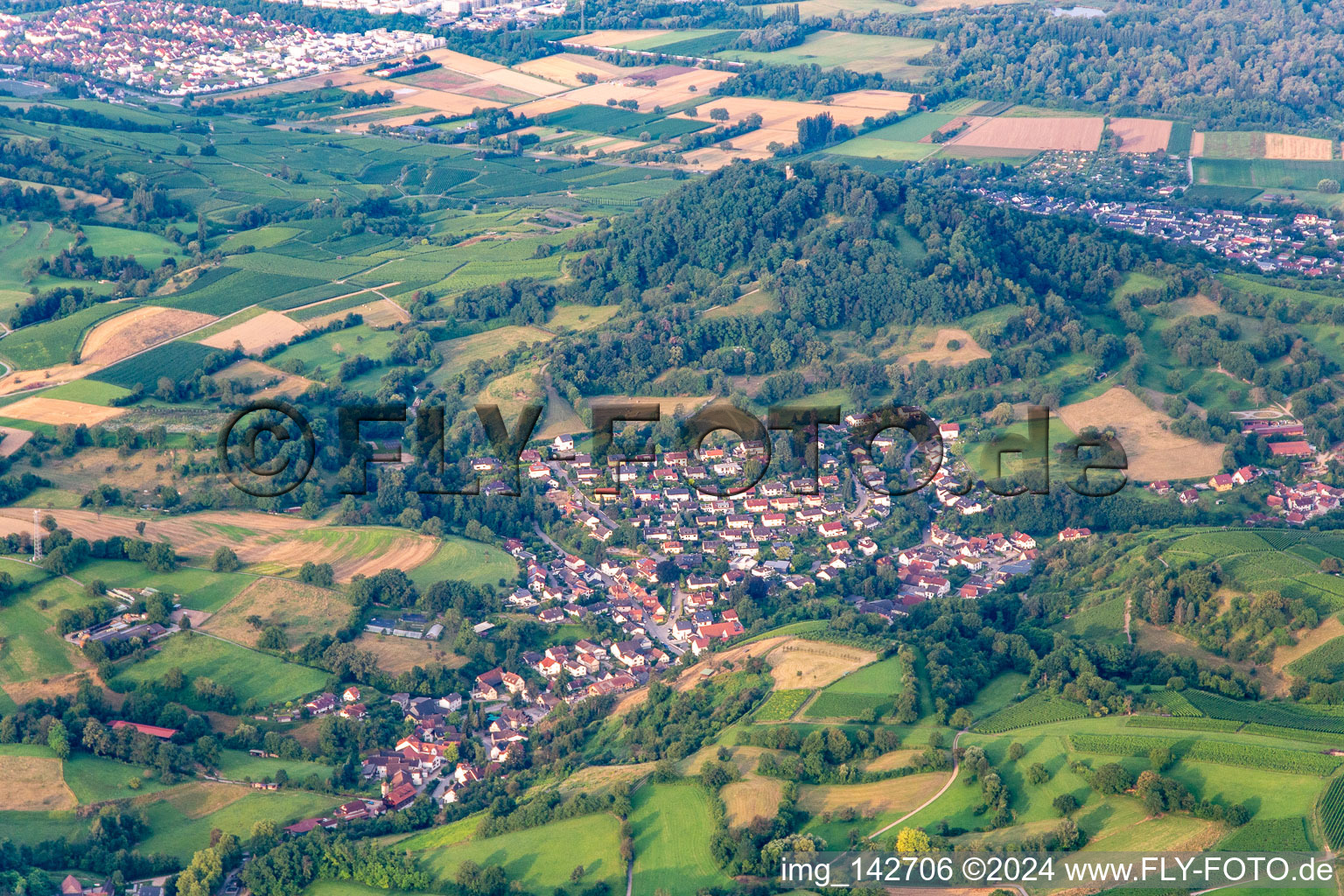 From northeast in the district Zell in Bensheim in the state Hesse, Germany