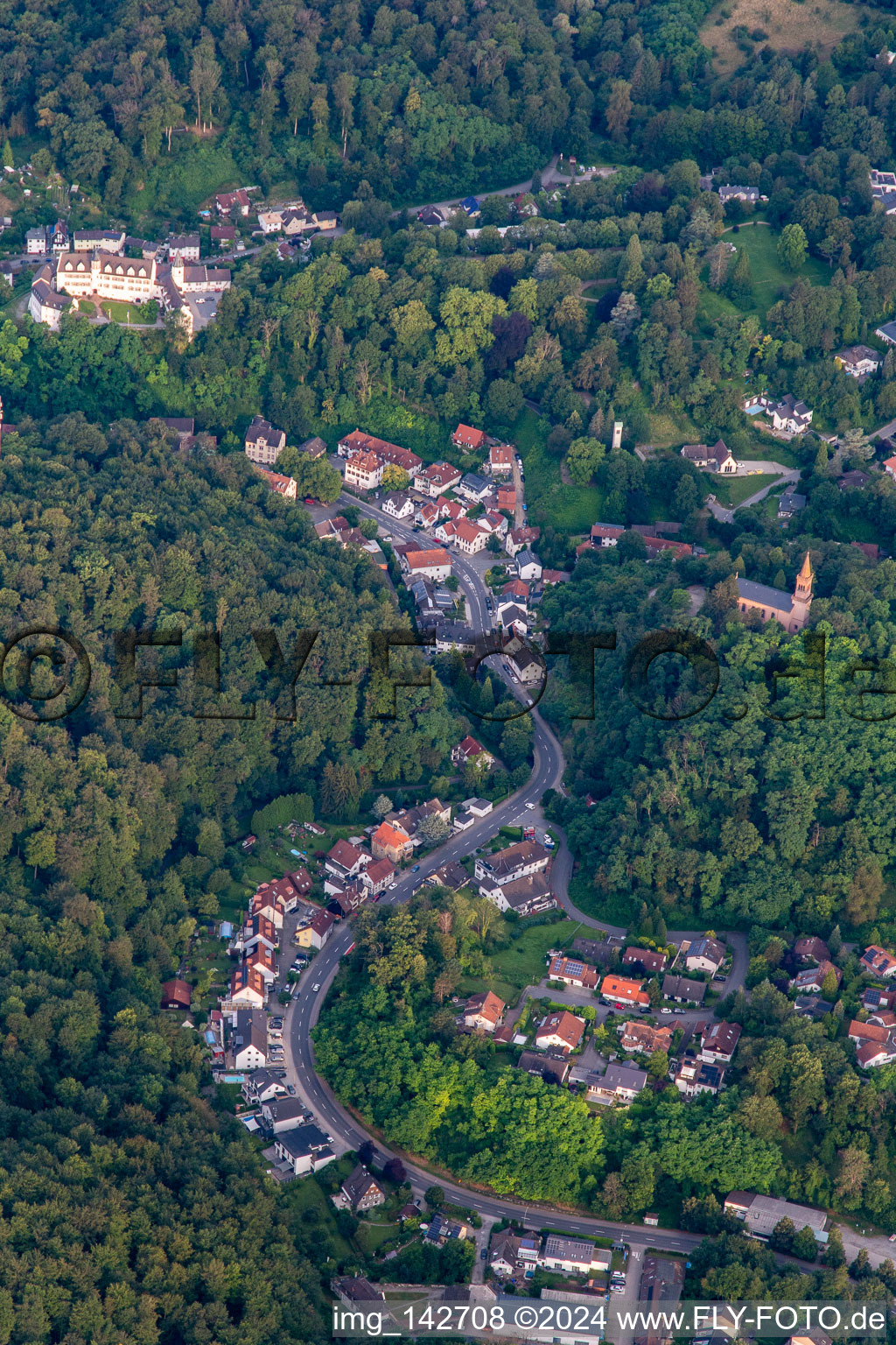 Aerial view of ConO in the district Schönberg in Bensheim in the state Hesse, Germany