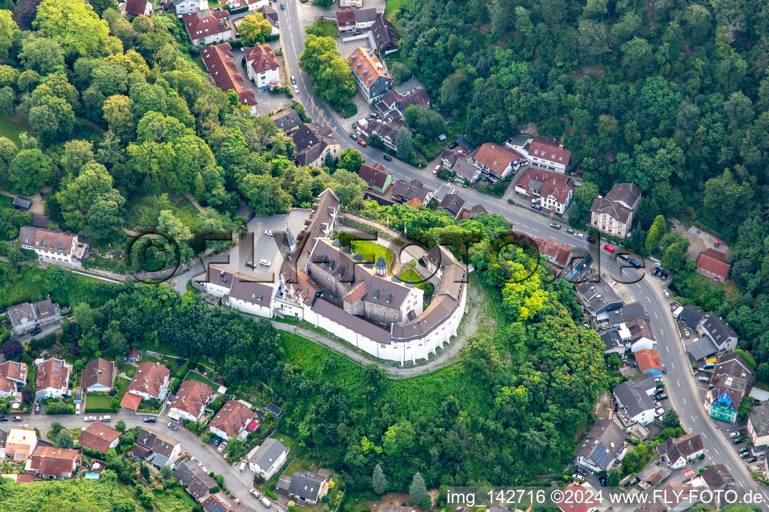 Castle and castle park in the district Schönberg in Bensheim in the state Hesse, Germany