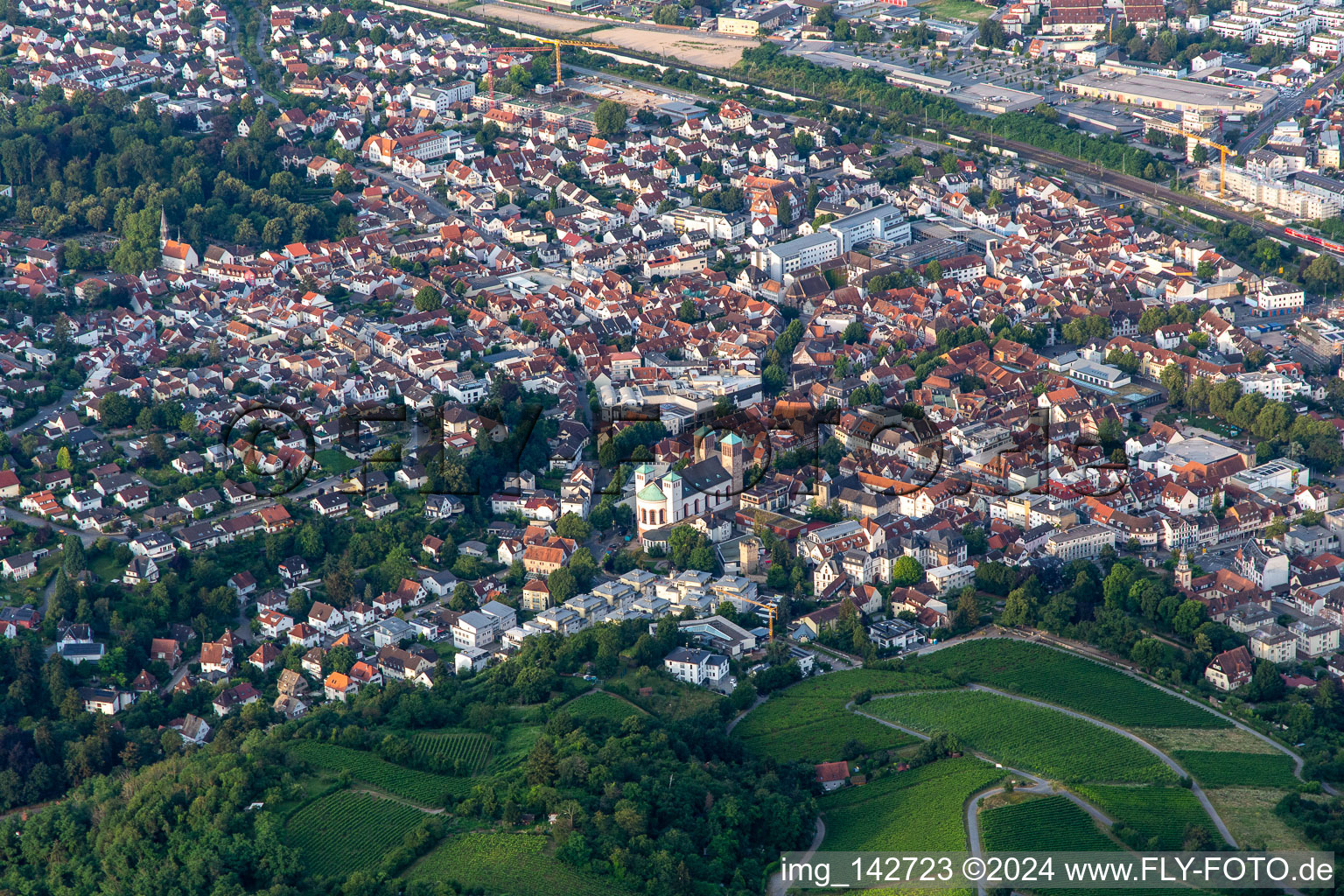 From northeast in Bensheim in the state Hesse, Germany