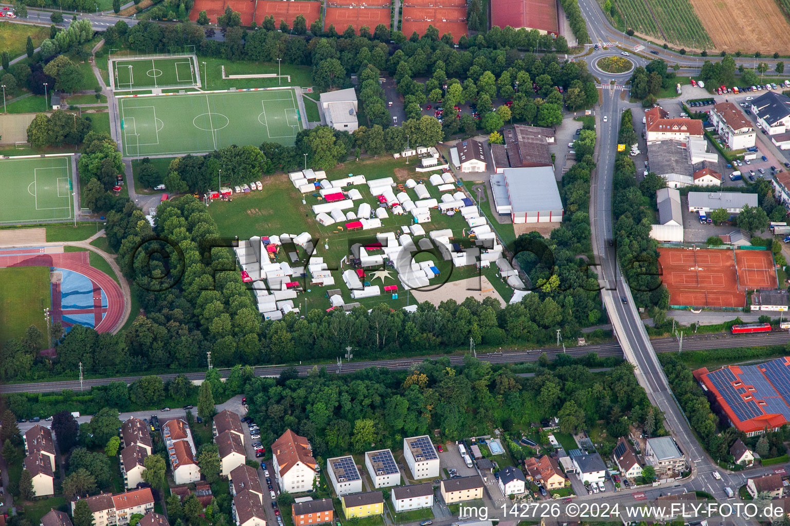 Sports festival summer camp at Weiherhaus Stadium and Günther-Kuch-Sporthalle in the district Auerbach in Bensheim in the state Hesse, Germany