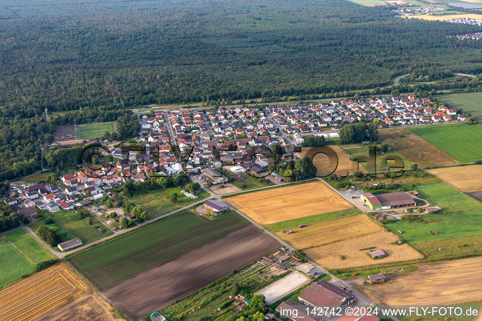 From the north in the district Riedrode in Bürstadt in the state Hesse, Germany