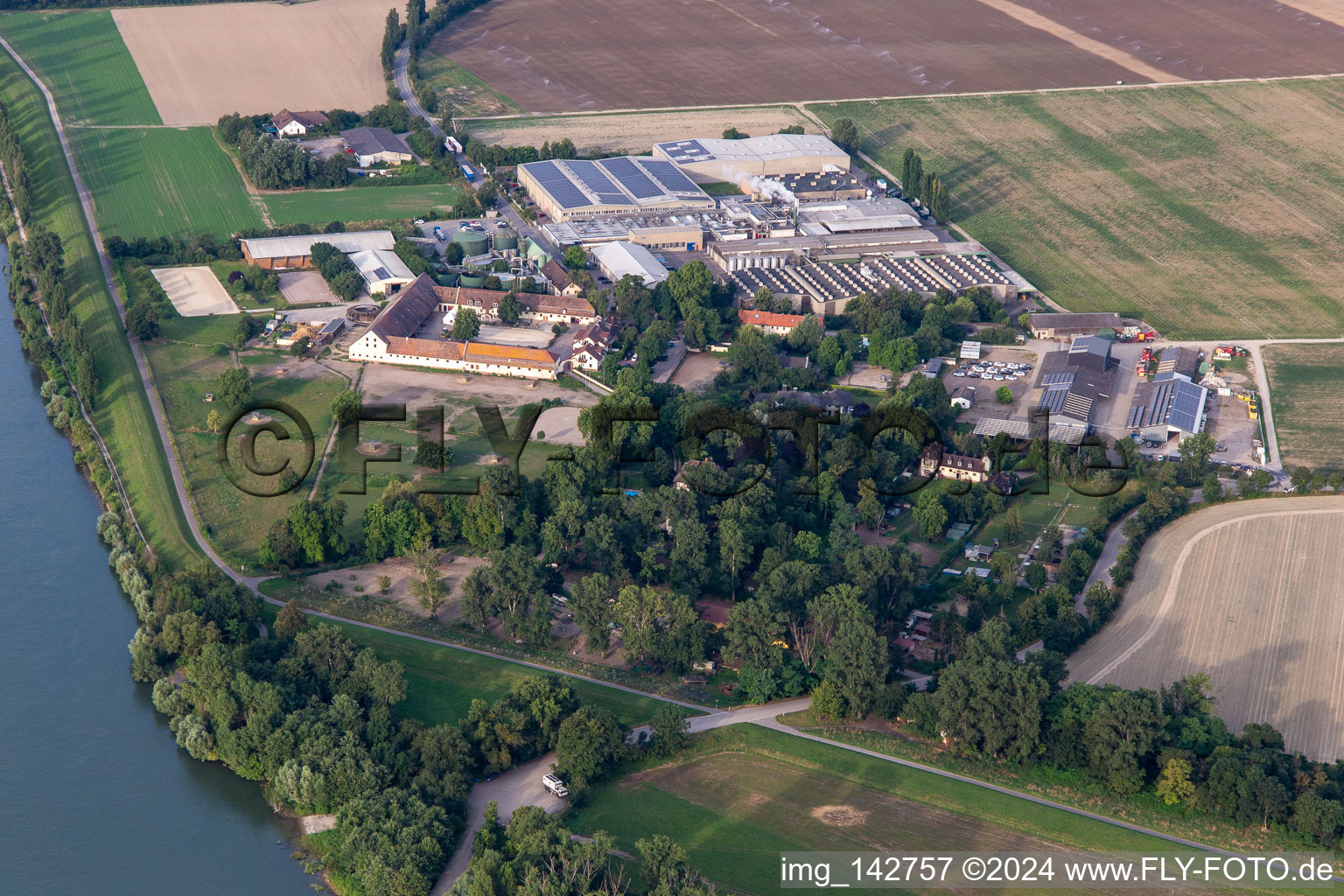 Intersnack Deutschland SE Petersau plant and Carlo von Opel riding facility in the district Mörsch in Frankenthal in the state Rhineland-Palatinate, Germany