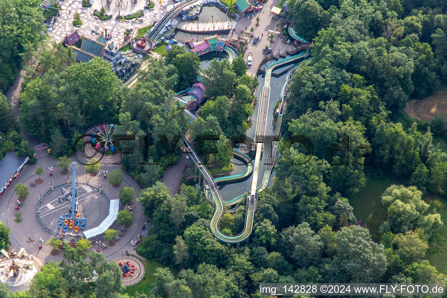 Oblique view of Holiday Park Germany in Haßloch in the state Rhineland-Palatinate, Germany