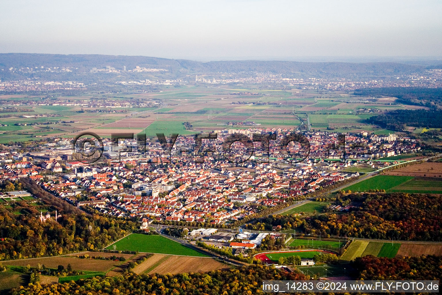 Drone image of Schwetzingen in the state Baden-Wuerttemberg, Germany