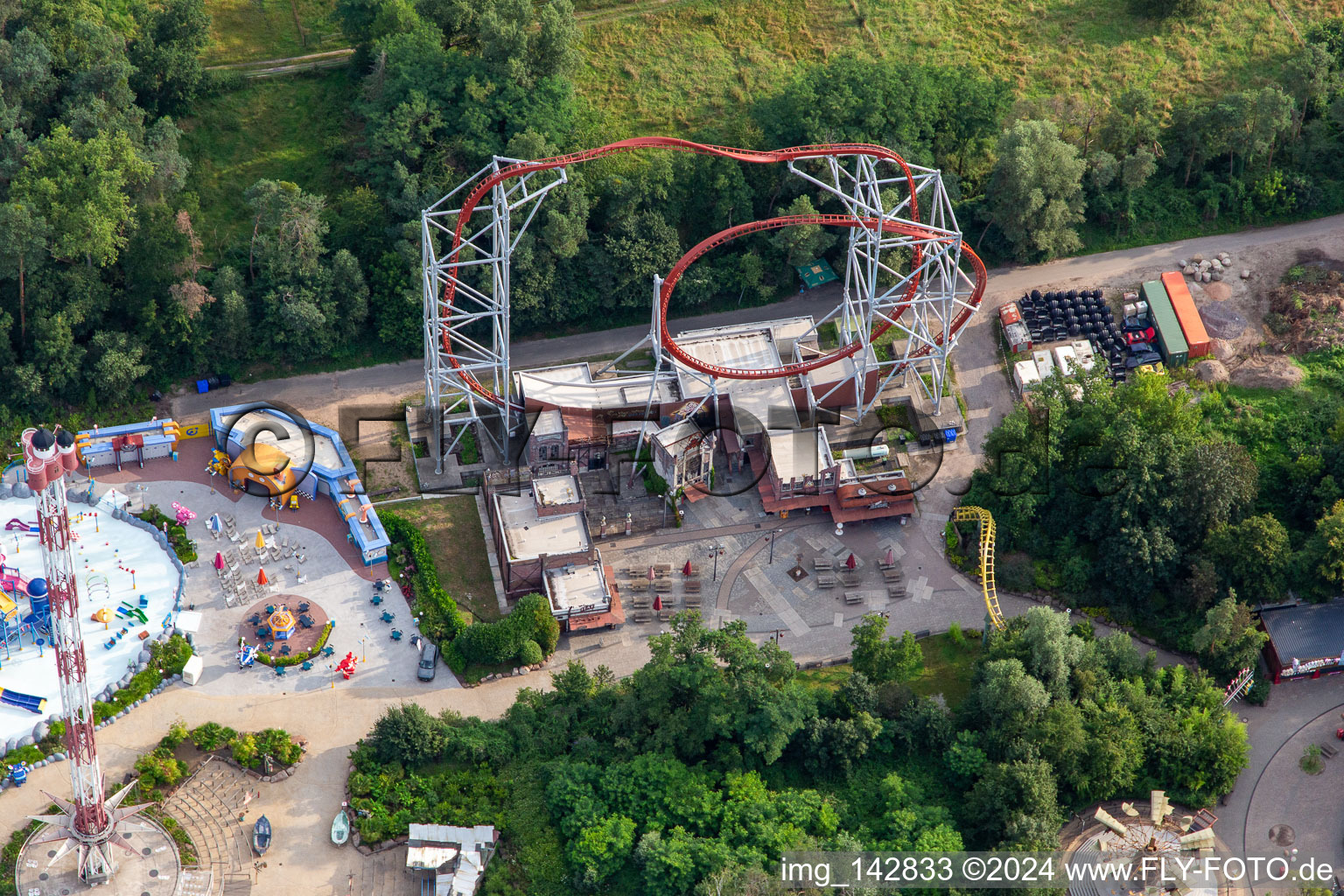 Rollercoaster Sky Scream at Holiday Park Germany in Haßloch in the state Rhineland-Palatinate, Germany