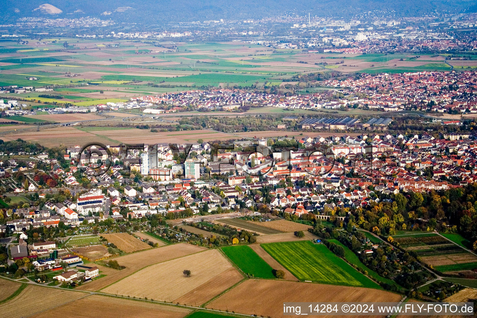 Schwetzingen in the state Baden-Wuerttemberg, Germany from the drone perspective