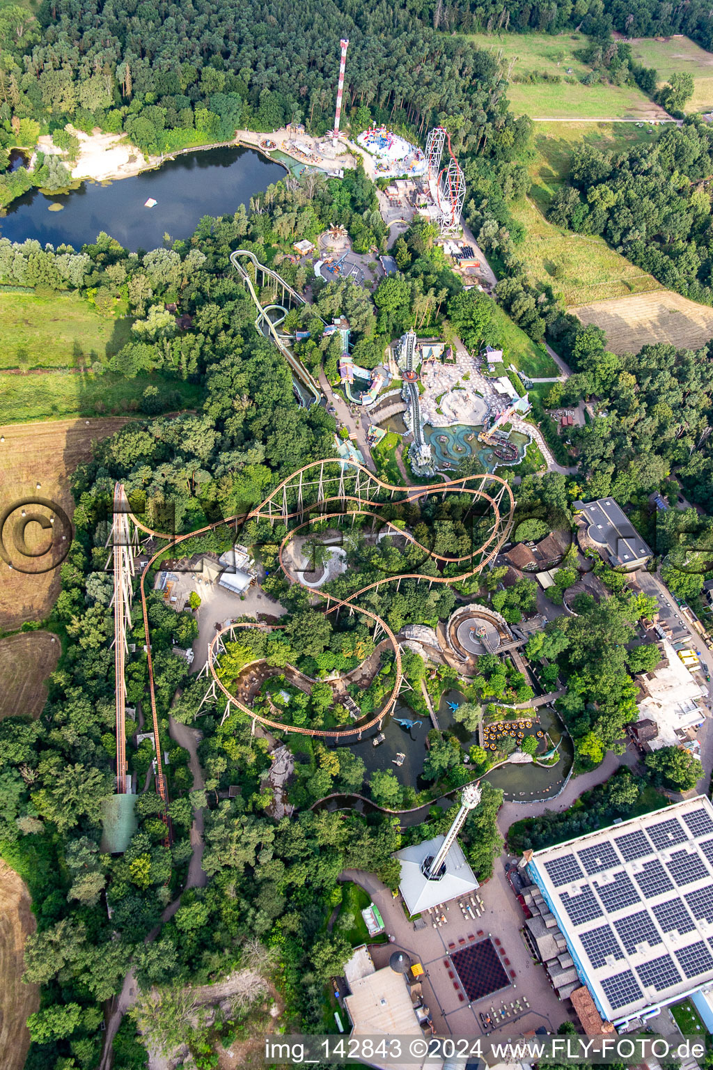 Aerial photograpy of BigFM Expedition GeForce in Holiday Park Germany in Haßloch in the state Rhineland-Palatinate, Germany