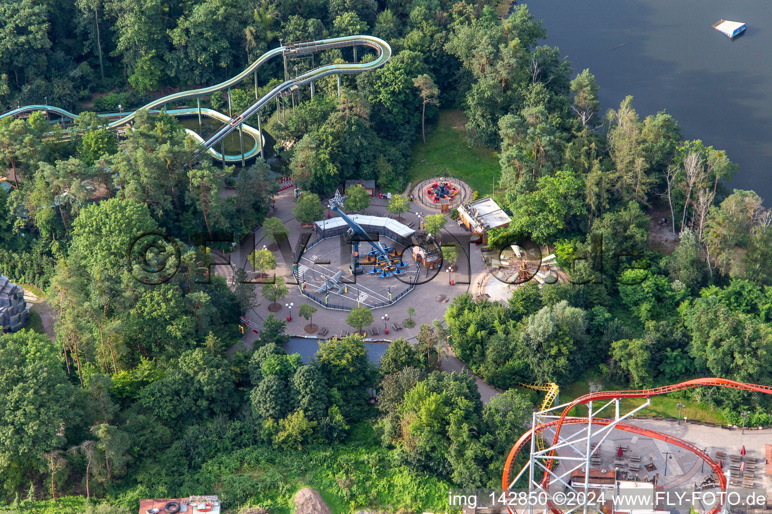 Holiday Park Germany in Haßloch in the state Rhineland-Palatinate, Germany from the plane