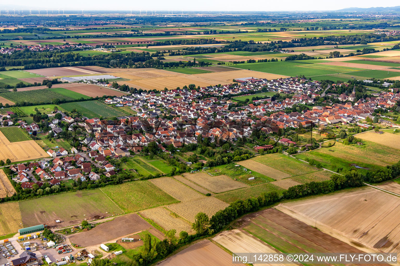 From the north in Gommersheim in the state Rhineland-Palatinate, Germany