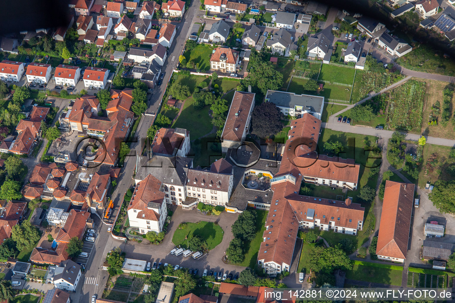 St. Paulus Stift Herxheim in Herxheim bei Landau in the state Rhineland-Palatinate, Germany out of the air