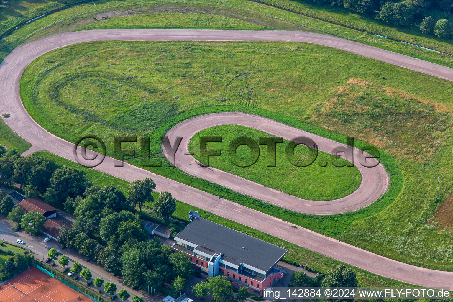 Sand track race track of the Herxheim Racing and Riding Club and Speedway of the Herxheim Motorsport Association in Herxheim bei Landau in the state Rhineland-Palatinate, Germany