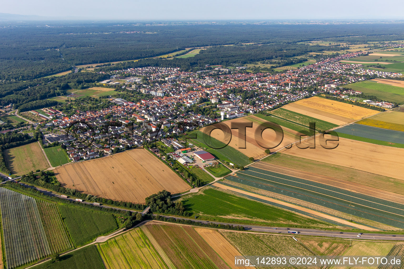 Aerial view of From northeast in Kandel in the state Rhineland-Palatinate, Germany