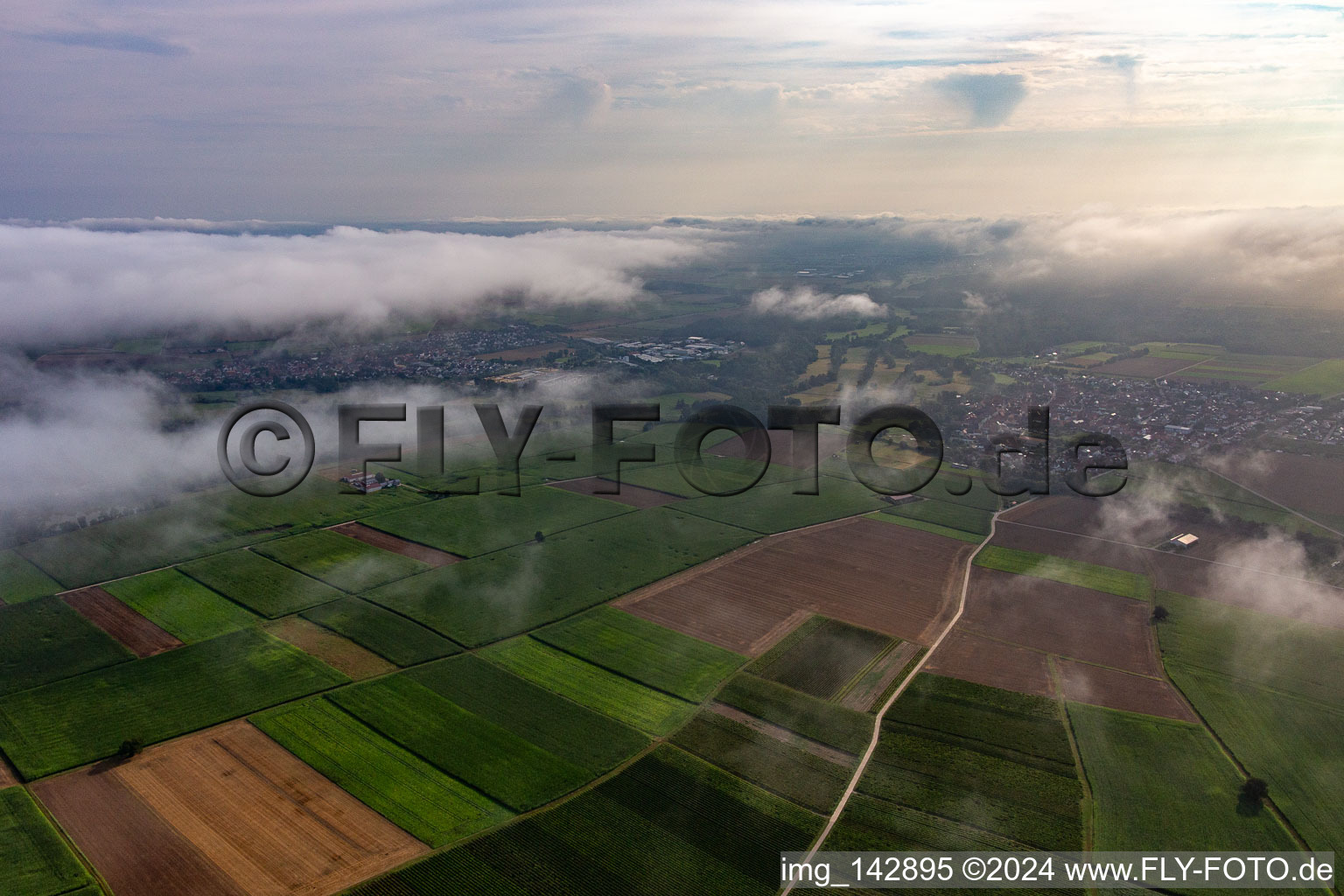 Under low clouds in Rohrbach in the state Rhineland-Palatinate, Germany