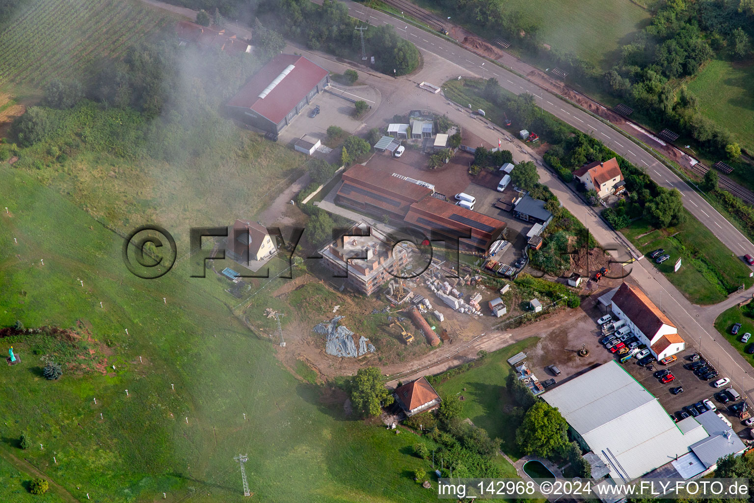 Construction site for multi-family house on Kolchenbachstrasse in Albersweiler in the state Rhineland-Palatinate, Germany