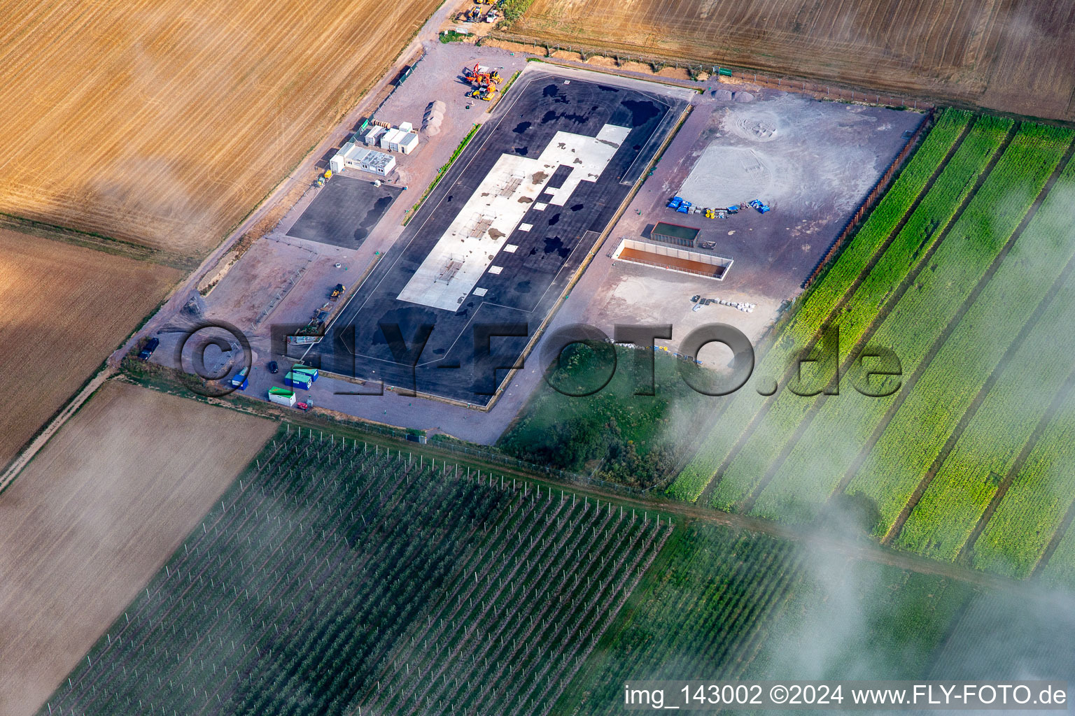 Construction site for an agricultural warehouse in Insheim in the state Rhineland-Palatinate, Germany