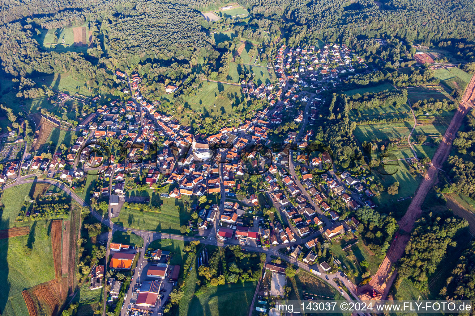 Oblique view of From the east in the district Gossersweiler in Gossersweiler-Stein in the state Rhineland-Palatinate, Germany