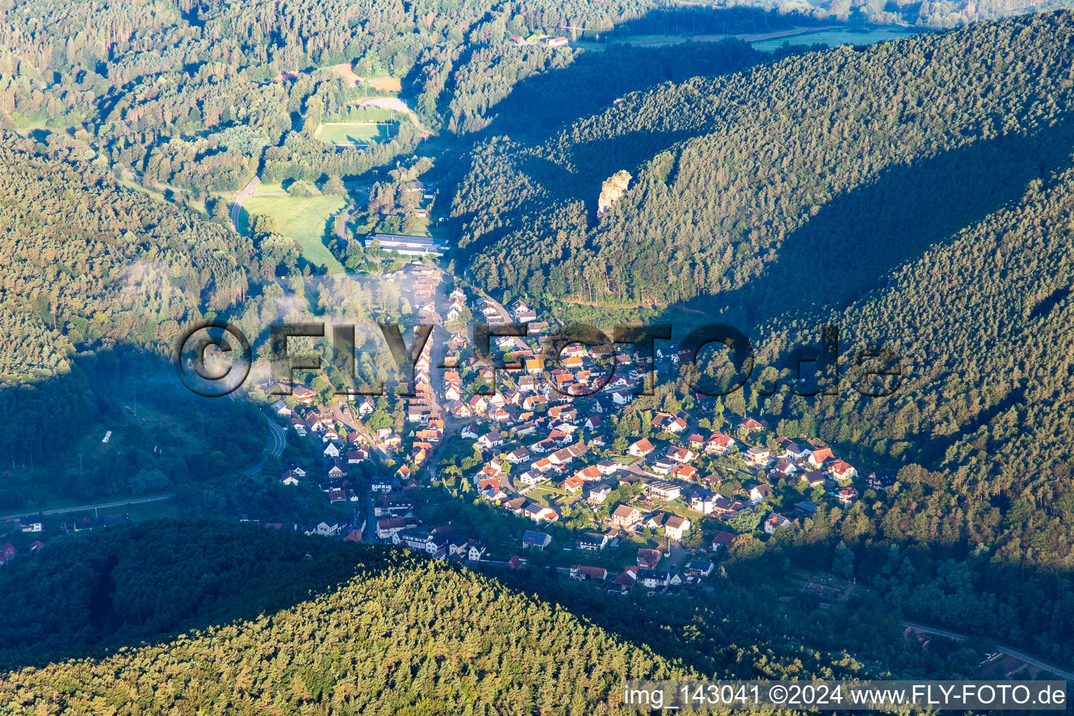 Aerial view of From the east in Lug in the state Rhineland-Palatinate, Germany