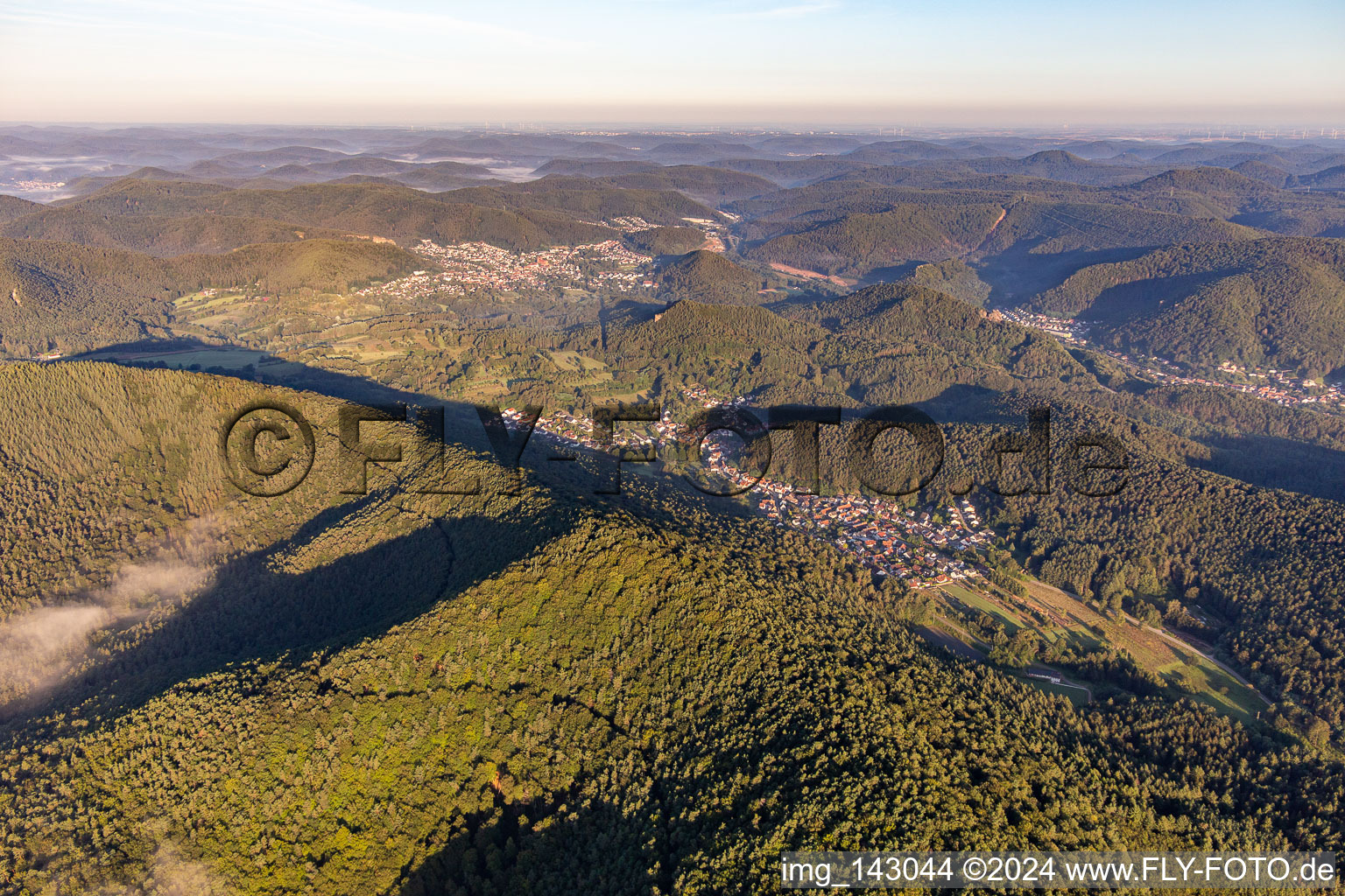 Aerial view of From the east in Spirkelbach in the state Rhineland-Palatinate, Germany