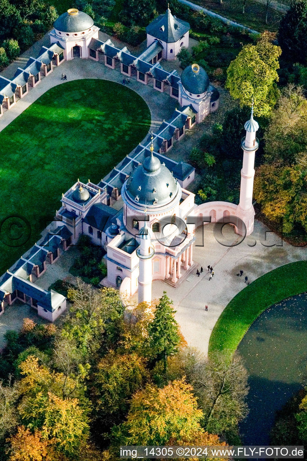 Drone recording of Schwetzingen in the state Baden-Wuerttemberg, Germany