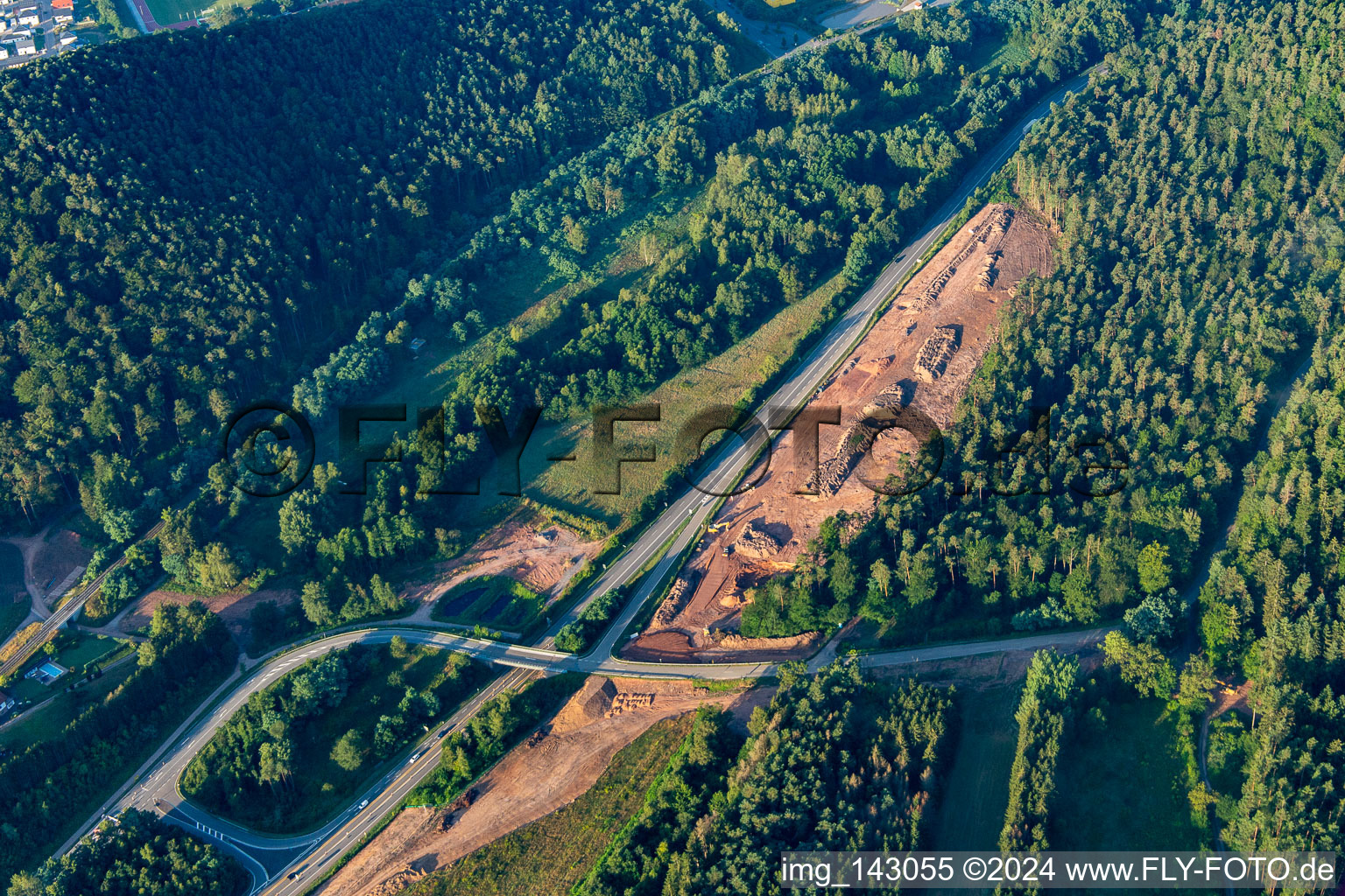 Construction site for the 4-lane expansion of the B10 from Pirmasens to Annweiler in Wilgartswiesen in the state Rhineland-Palatinate, Germany