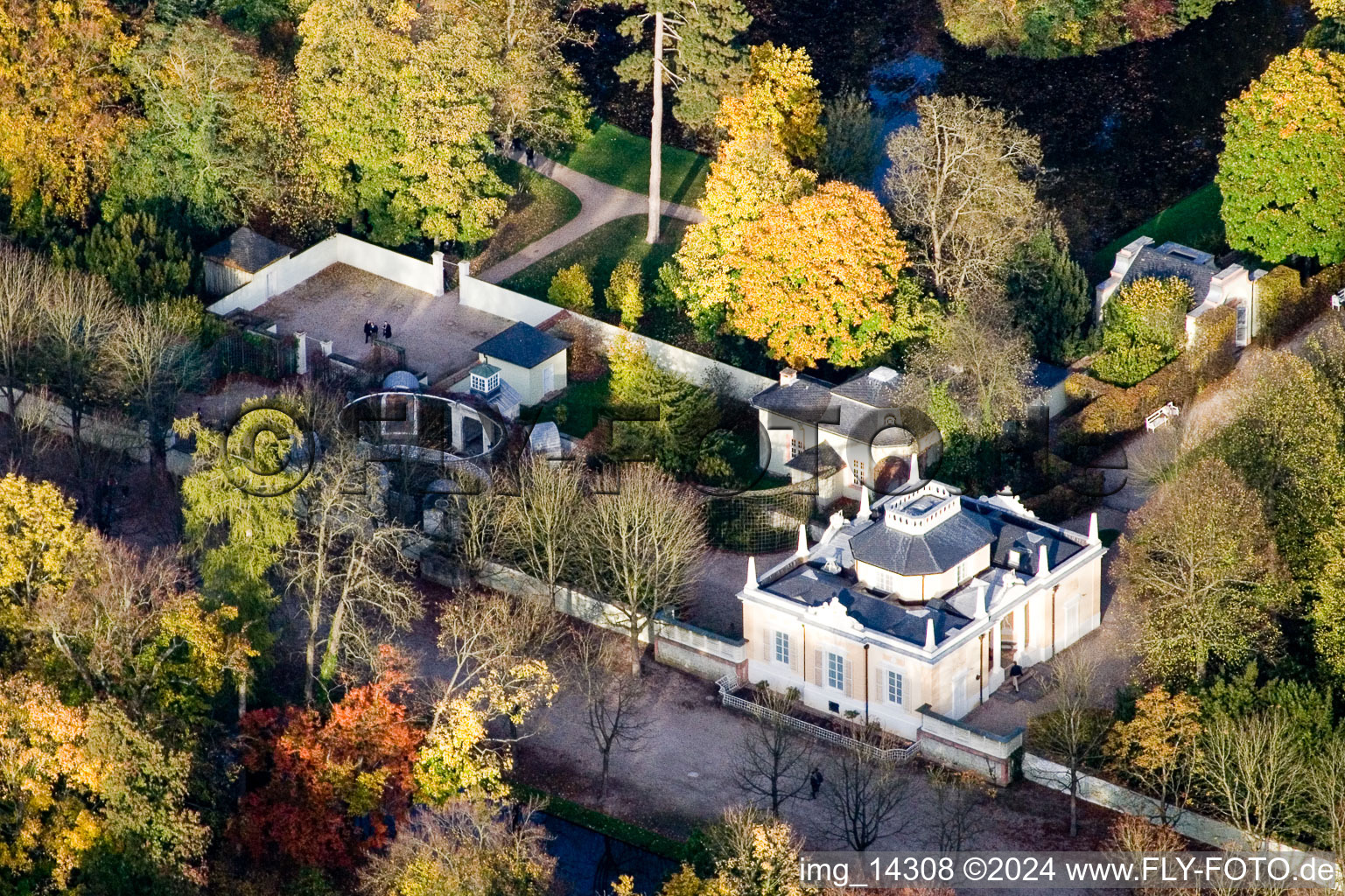 Drone image of Schwetzingen in the state Baden-Wuerttemberg, Germany