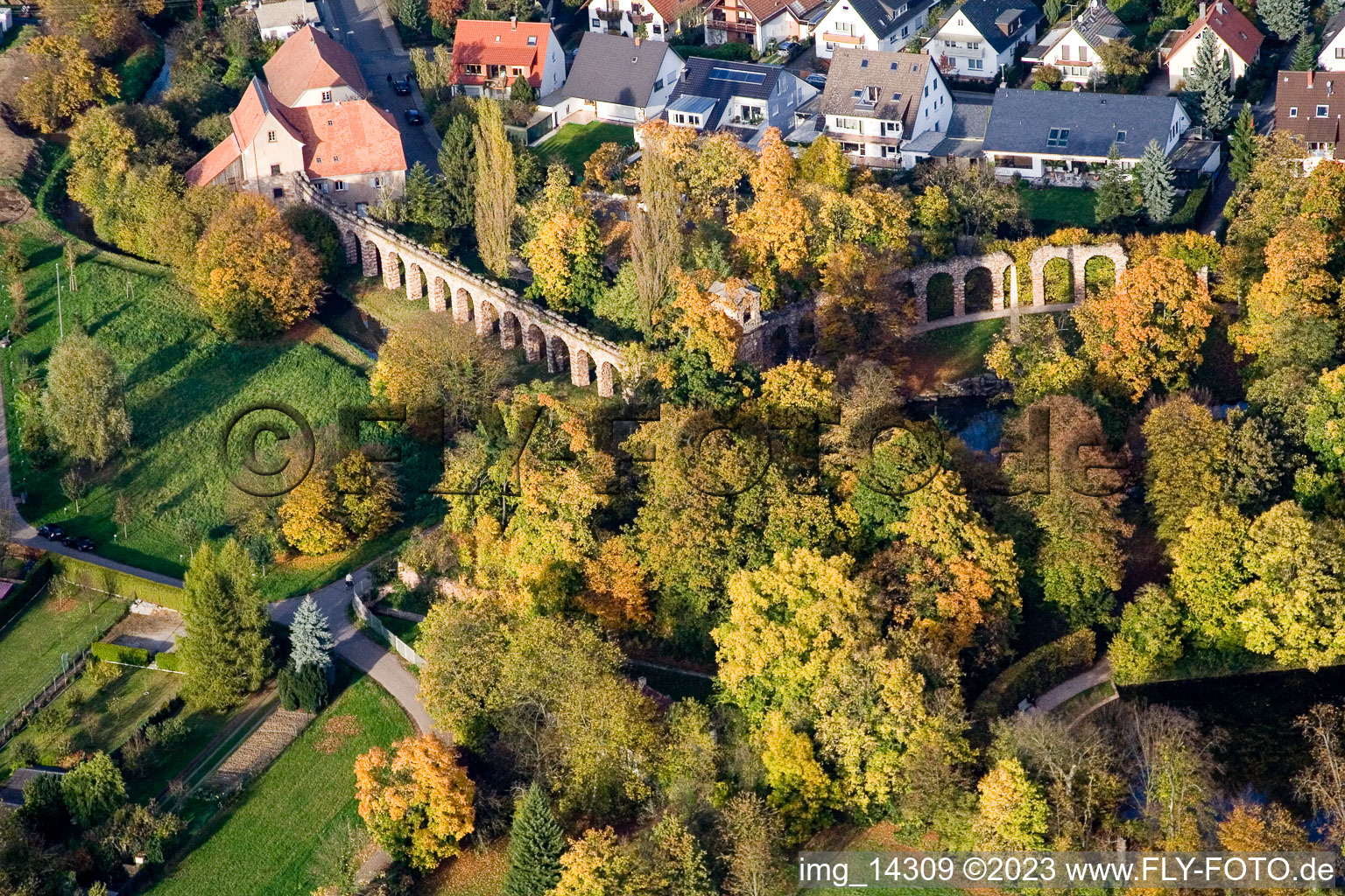 Schwetzingen in the state Baden-Wuerttemberg, Germany from the drone perspective