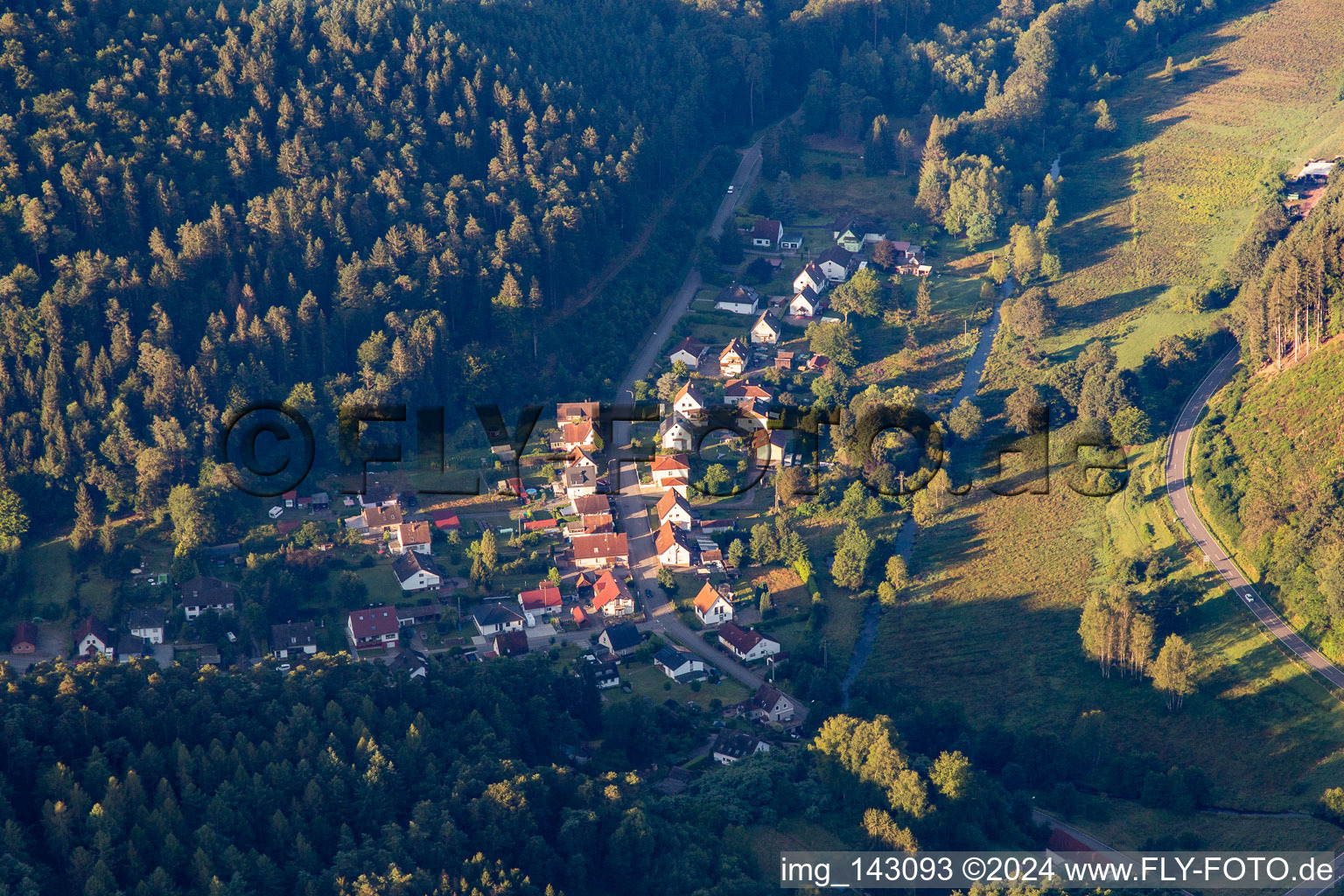 Oblique view of District Salzwoog in Lemberg in the state Rhineland-Palatinate, Germany