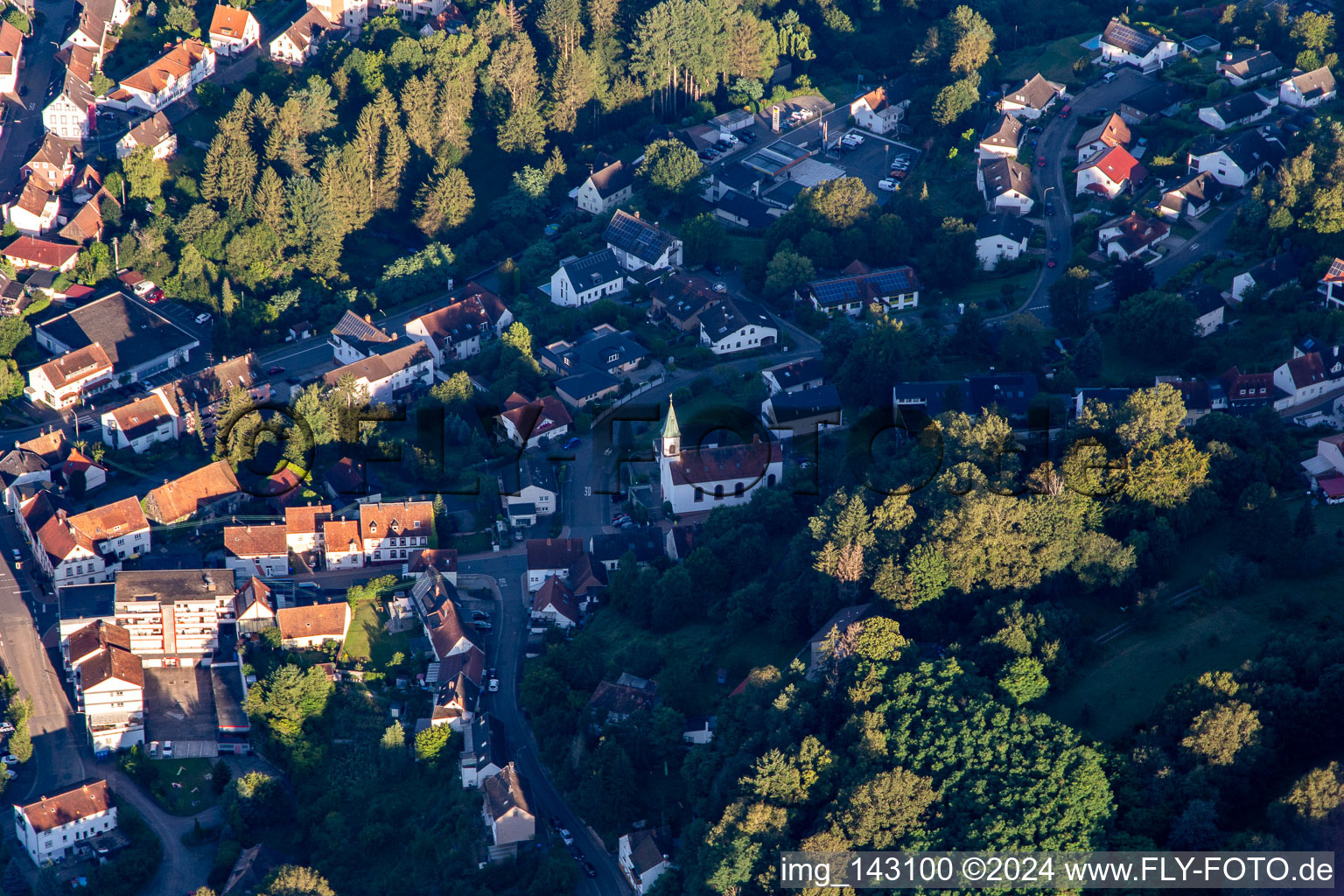 Drone image of Lemberg in the state Rhineland-Palatinate, Germany