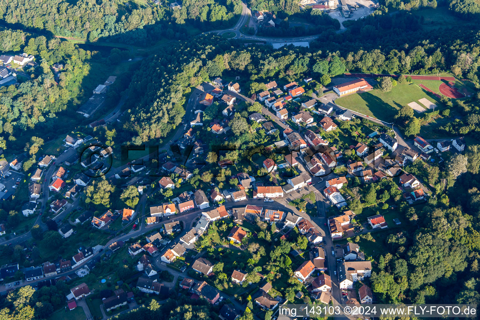 Lemberg in the state Rhineland-Palatinate, Germany from the drone perspective