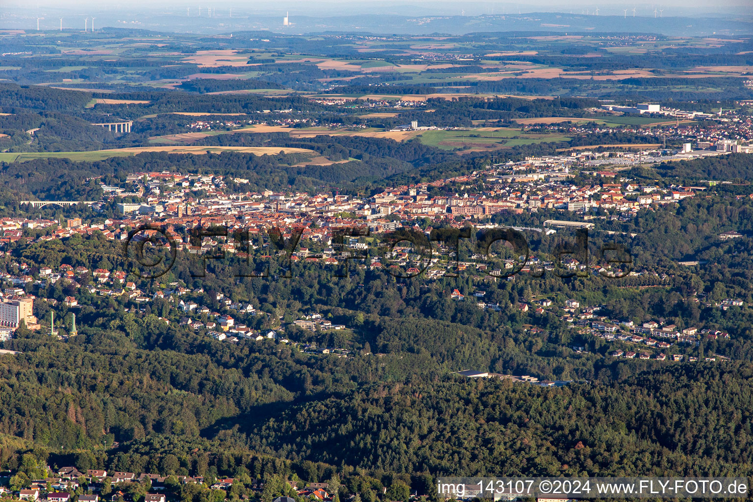 From the southeast in Pirmasens in the state Rhineland-Palatinate, Germany