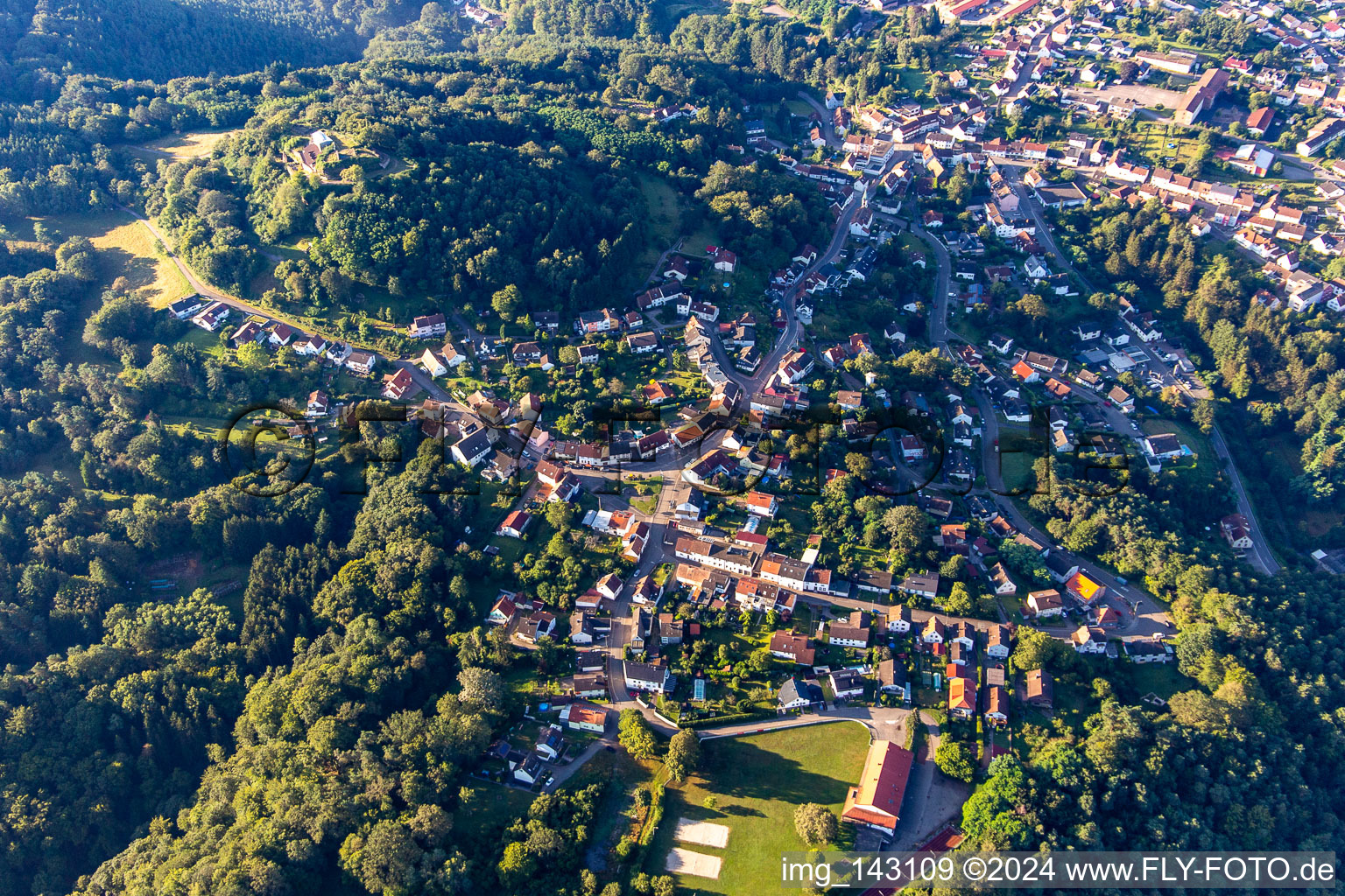 Lemberg in the state Rhineland-Palatinate, Germany from a drone